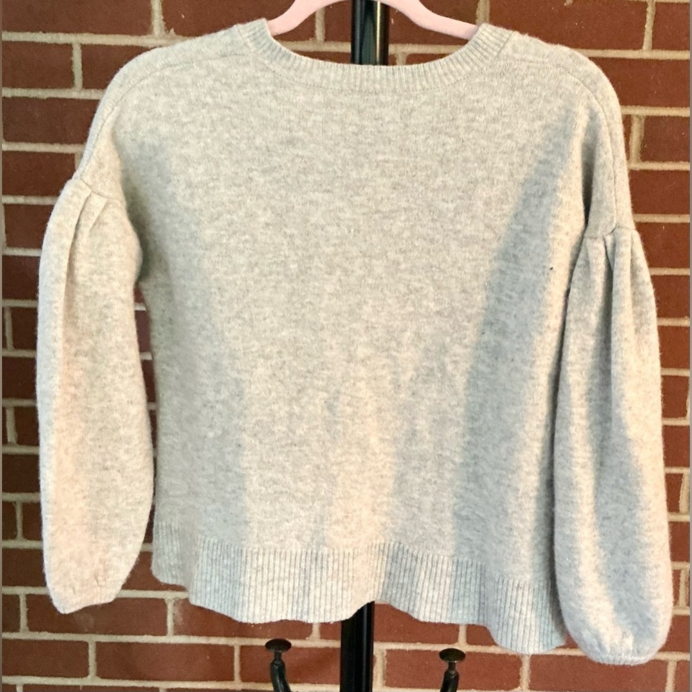 Madewell Wiltshire Wool Blend V-Neck Sweater Beige Quiet Luxury Minimalist S - Picture 4 of 10